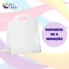 Sacolas Bag Cristal com Alça Acetato - Tamanhos P, M e G - Presente Dia das Mães Pais Namorado
