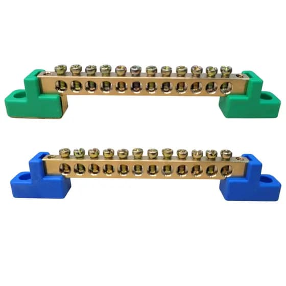 Kit Barramento Neutro E Terra 12 Polos 80a 10mm