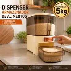 Dispenser De Cereal Grãos E Alimentos Organize Sua Cozinha Capacidade 5kg Pote para Guardar Comida