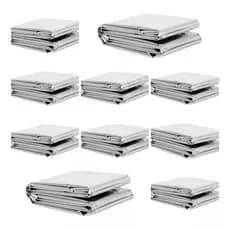 Kit Cobertor Termico Emergencia Sobrevivencia Camping Resgate Isolante Aluminizado Impermeavel Prateado
