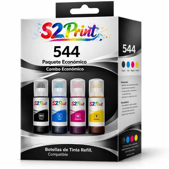 Kit Tinta Compatível S2 Print T544 para Epson L3150 L3250 L4260