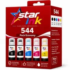 Kit 5 Tintas Corante STAR INK Compatível Epson T504 | T544 | L3250 | L3150 | L3110 | L3210 | 504 | 544