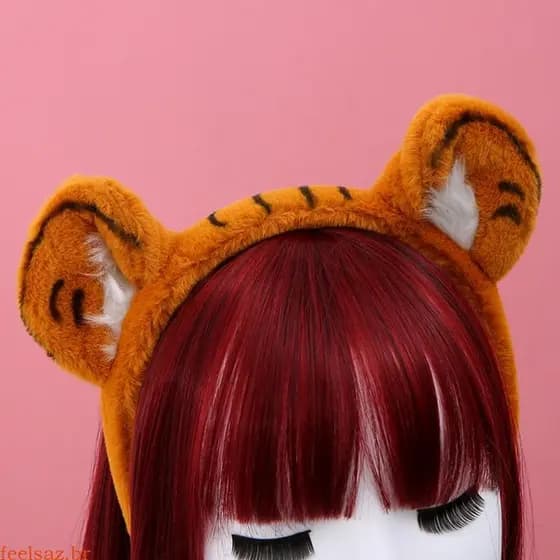 feelsaz Tiara Orelha Tigre Macia, Faixa Cabelo Pelúcia Falsa, Acessórios