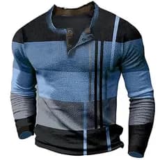 Camiseta masculina retrô de manga comprida, Top masculino com estampa Digital