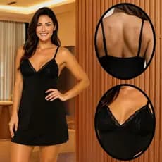 Camisola Sensual Sem Bojo Intima Confortável Soltinha Renda