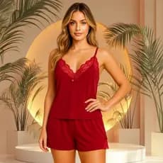 Short Doll Baby Doll Confortável Verão Alça Regulável Pijama Premium