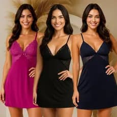 Kit 3 Camisolas Feminina Confortável Renda Delicada Revenda