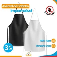 Avental Impermeável 100% Napa Tamanho Único para Cozinha Restaurante Churrasco Unissex