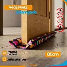 Veda Porta Estampado Microfibra 80cm Impermeável Protetor de Porta Anti Poeira