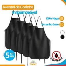 Avental Impermeável 100% Napa Tamanho Único para Cozinha e Churrasco Unissex