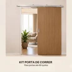 Kit Para Porta De Correr Em Alumínio Natural Portas Até 80kg