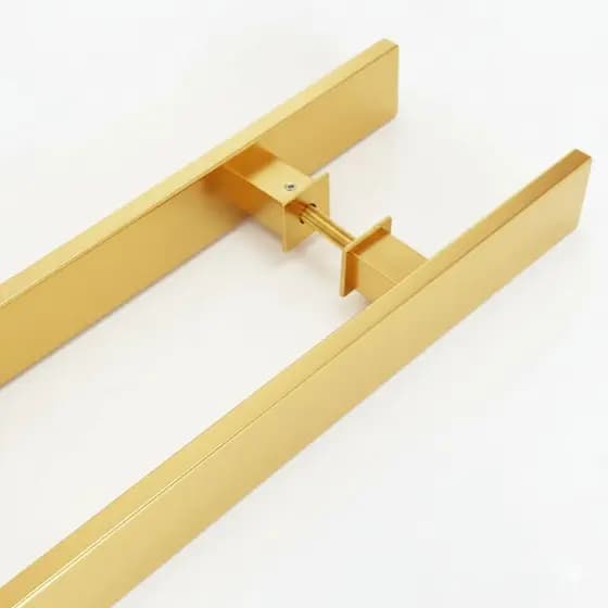 Puxador alca dupla Dourado 1 metro para porta madeira ou vidro