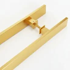 Puxador alca dupla Dourado 1 metro para porta madeira ou vidro