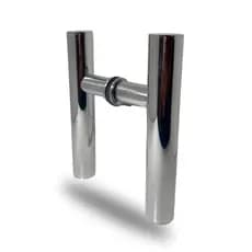 Puxador Reto Em Tubo Redondo 1 Furo Para Porta De Vidro