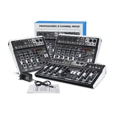 4/6/8Channel Mixer De Áudio Portátil Profissional, Mesa De Som, MP3 Digital, Entrada De Computador,  Power Number
