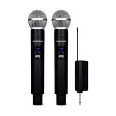 Microfone sem fio duplo UHF Microfone Sem Fio Dual Handheld Karaoke para Festa, Casamento e Church