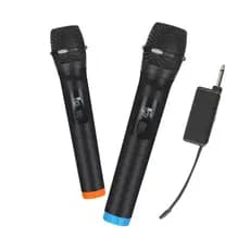 Microfones Sem Fio Duplo Profissional Dinâmico Recarregável Uhf 2 Canais Portátil Microfone Para Karaoke Show Meeting