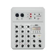 4-Channel Mini Audio Mixer Sound Card Professional Sound Mixer Console Computer Input 48v Power USB Computer
