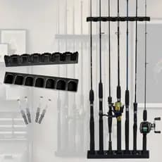 Suporte Para 7 Varas Top Rack Organizador Suporte Parede Pesca Incluso Parafusos e Buchas Para Fixação