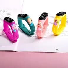 Relógio digital LED infantil à prova d'água com desenhos animados para crianças/meninas