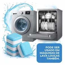 Kit 10 Pastilhas Limpeza Máquinas de Lavar Roupas Efervescentes