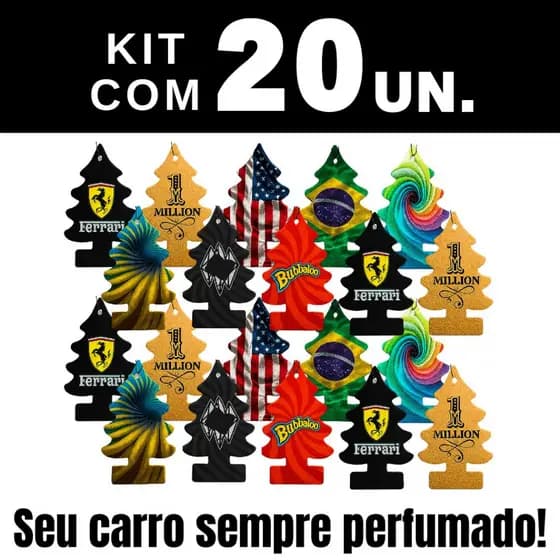 Kit 20 Aromatizante Cheirinho Carro Aromatizador Odorizador Automotivo Premium