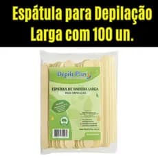 Espátula Para Depilação Larga De Madeira Descartável C/ 100 Unidades