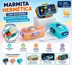 Marmita Hermética Lancheira Infantil Vedação de Alta Qualidade Astronauta Dinossauro Unicornio