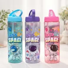 Garrafa Squeeze Plástico Astronauta Space 600 ml Passeio Escola Academia Resistente