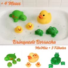 Brinquedos de Borracha para Banho de Bebê Animais Divertidos Pato Tartaruga Sapo