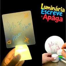 Luminária Escreve e Apaga Luminária De Mesa Com Tela Para Escrever  e Apagar Sua Frase Luz Led Acrílico