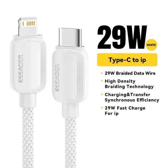 Cabo Usb-c Para Lightning 29w Essager 1 Metro Compatível iPhone