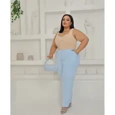 Calça de Alfaiataria plus zise sem bolso