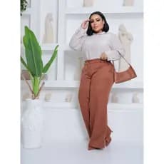 Calça Pantalona Plus Size Alfaiataria Com Bolso do G2 ao G3