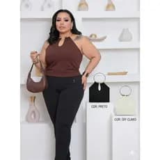 BLUSINHA PLUS GOLA ARGOLA  COLAR  CROPPED EM DECOTE V EM SUPLEX PREMIUM