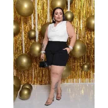 Blusa Feminina Regata Gola Boba plus size G1-G2 Suplex Premium Regata Drapeada Blusinha Regata Verão