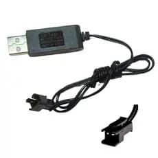 Carregador USB (6v)1s com Conector SM 2 Pinos – Compatível com Arminhas de Gel, Drones e Carrinhos RC/48