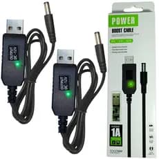 Kit 2 Cabos Conversor De Tensão Usb 5v Para 12v Boost Up /26
