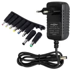 Fonte 12V 3A Bivolt com Kit 8 Pontas Adaptadoras P4 5.5mm – Para Câmeras, LEDs, Roteadores e Mais