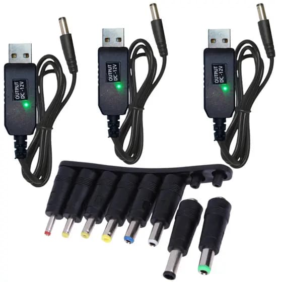 Kit 3 Step Up 12v Com 8 pontas p4 Conversor de tensão 5v para 12v + kit 8 pontas