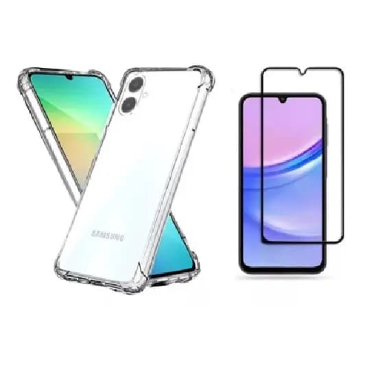 Capa Anti Impacto Transparente Para Samsung Galaxy A06  + Película 3D Vidro Temperado