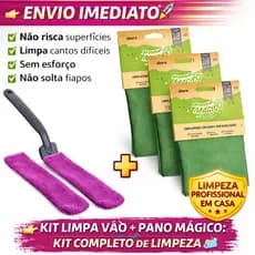 kit Limpeza Vão Limpa Vidro Janela Limpa Box Blindex Ákora Limpa Canto 1 un + Pano Mágico Pano de Limpeza 1 a 3 un