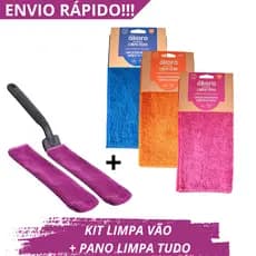 kit Limpeza de Vão Limpa Vidros Limpa Box Blindex Limpa Cantos 1 uni +  Pano Mágico Pano Limpa Tudo 1 a 5 uni