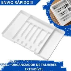 Organizador de Talheres Organizador de Talher Separador Divisor Extensível de Cozinha Porta Faca Colher e Garfo