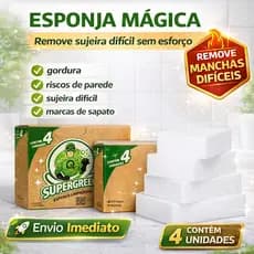 Kit 4 Esponja Magica Esponja de Limpeza Ákora Supergreen Limpeza Pesada Limpa Vidros