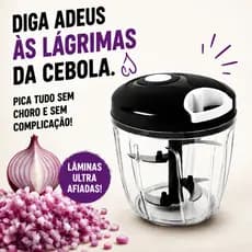 Processador Triturador Manual De Alimentos Moedor Alho Vegetal Carne 500ml e 900ml 3 e 5 Lâmina