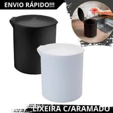 Lixeira de Cozinha Pia Banheiro Escritório Lavabo 4 Litros Aramado Aro Interno