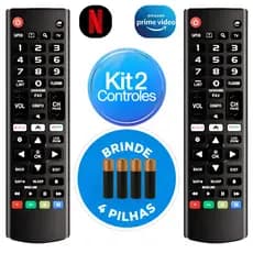 KIT 02 Controle Genérico Para TV LG Compatível Com Smart 4K LED LCD 24 32 40 43 50 55 65 Polegadas