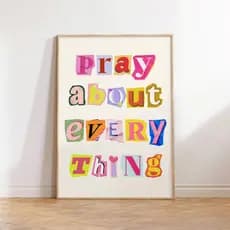 Quadro Decorativo Cristão Minimalista Jesus Para Sala, Escritorio e Quarto - Ore Sobre Tudo No1