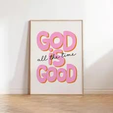Quadro Decorativo Moderno Minimalista Cristao Quadro Para Sala, Escritorio e Quarto - Deus e Bom No1